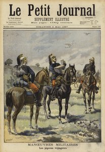 Soldados, usando, pombos portadores, ligado, militar, manobras, Soissons, frança de French School