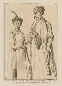 Soudiat Daula, grão-vizir dos mongóis e seu filho Mirza Mani (1774)