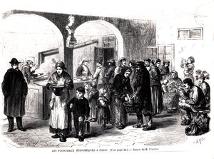 Sopa de cozinha em Paris, c. 1860 de French School