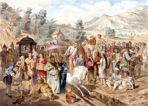 Sul da China: Exame de Solteiro Militar em Sin Cheou Fou. Atlas da viagem de exploração à Indochina durante os anos 1866-1868, editado por F. Gamier de French School