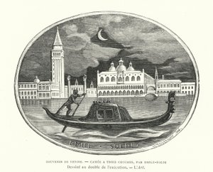 Souvenir de Veneza, camafeu desenhado pelo escultor francês Emile Soldi de French School