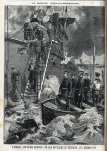 O almirante espanhol Cervera e os seus oficiais renderam-se aos americanos. A guerra de endividamento de Cuba, que estava sob domínio espanhol, eclodiu em 1895, e os cubanos pediram aos americanos para intervir. Assim, a guerra entre a Espanha e a América  de French School