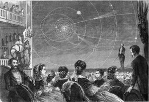 Espectáculo de astronomia no Teatro Robin em Paris por Henri Robin (ca. 1803-1874) de French School