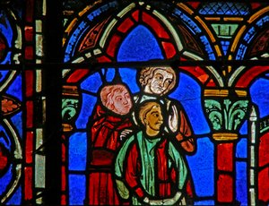 Janela de St Cheron: filho de Clotairs levou ao túmulo (w15) de French School