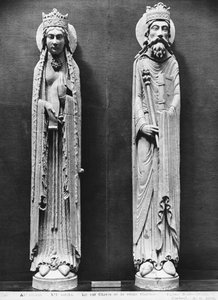Santa Clotilde e Clóvis I, da Igreja Notre-Dame de Corbeil (gesso) (ver também 383112, 383113) de French School