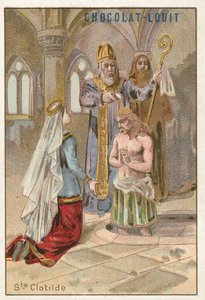 Santa Clotilde, segunda esposa de Clovis I, rei dos francos de French School