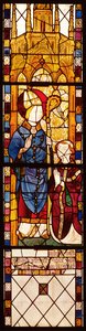 São Nicolau com um doador, da Capela de São Nicolau, Escola Norman, 1370 de French School