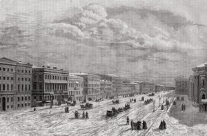 São Petersburgo, Rússia, em 1794, de "História da Revolução Francesa" por Louis Blanc (1811-82) gravada por Adolphe Francois Pannemaker (n.1822) 1847-1862 de French School
