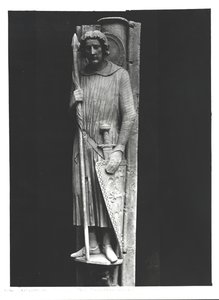St. Theodore vestido como um cavaleiro, relevo carving, c.1230 de French School