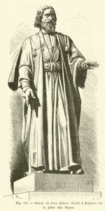 Estátua de Jean Althen erigida em Avignon na Place des Papes (gravura) de French School