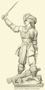 Estátua de Jean Bart em Dunquerque (gravura) de French School