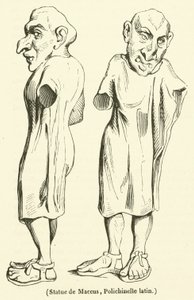 Estátua de Maccus, Polichinella latina (gravura) de French School