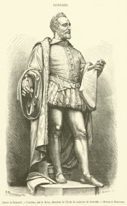 Estátua de Ronsard, um Vendôme (gravura) de French School