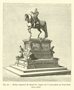 Estátua equestre de Henrique IV, erguida na Pont-Neuf, 1614-1635 de French School