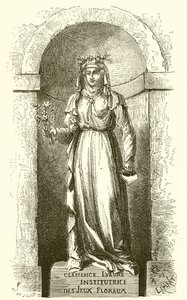 Estátua de Clemence Isaure na sala de Jeux Floraux em Toulouse de French School