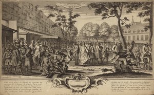 Bolsa de Valores nos jardins do Hotel de Soissons, Paris, fundada em 1720 de French School