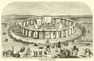 Stonehenge, restaurado (gravura) de French School