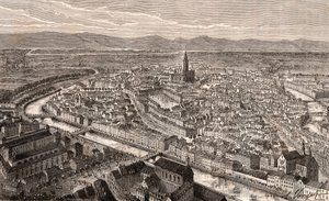 Estrasburgo - Bas-Rhin, na Alsácia - gravura em “Ilustre França: geografia, história, administração estatística” de VA Malt-Brown. 1884 de French School