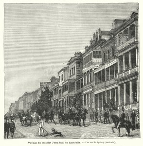 Rua em Sydney, Nova Gales do Sul, Austrália (gravura) de French School