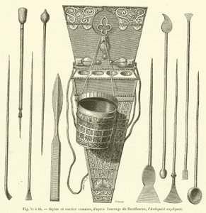 Stilos romanos e tinteiros (gravação) de French School