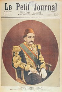 Sultão Abd al-Hamid Khan II (1842-1918) Soberano do Império Otomano, de Le Petit Journal, 21 de fevereiro de 1897