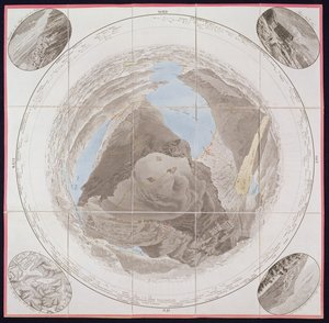 Cimeira de Kulm, Monte Rigi, do guia dos viajantes ao monte Rigi, pelo col. Pfyffer de Wyer, publicado em 1823 (gravura colorida à mão) de French School
