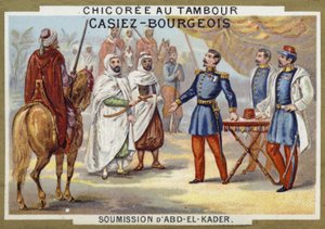 Rendição de Abdelkader aos franceses, Argélia, 1847 de French School