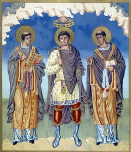 Coroação simbólica de um príncipe franciscano rodeado de religiosos. Ilustração retirada de "France in the 9th century". de French School