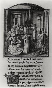 T.2 Fol.111 A Morte de Eduardo III, Rei de Inglaterra no Castelo de Shene, de Froissart