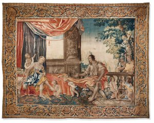 Tapeçaria da série &39;Mulheres da Antiguidade Ilustrada&39;, c.1645 (lã e seda) de French School