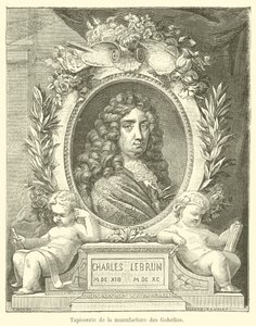 Tapeçaria da fábrica de Gobelins (gravura) de French School