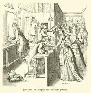 Imposto per capita, depois de uma gravura antiga de French School