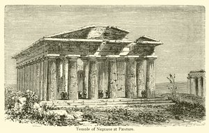 Templo de Netuno em Paestum (gravura) de French School