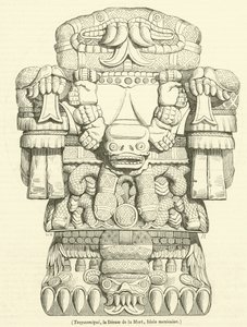 Teoyaomiqui, a Deusa da Morte, Ídolo Mexicano (gravura) de French School