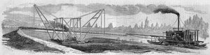 Teste de uma draga destinada a cavar o Canal de Suez. França de French School