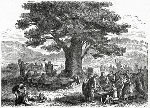 Teutões, desfrutando de um feriado, c.1882 (gravura em madeira) de French School