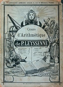 Capa do livro didático de um curso de aritmética de P. Leysenne, publicado por Librairie Armand Colin, Paris, final do século XIX (litho) de French School
