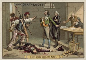 O Abade Sicard é salvo por Monot, Revolução Francesa, setembro de 1792 de French School