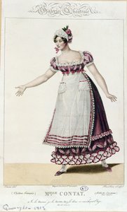 A atriz Mademoiselle Contat no papel de Suzanne em O casamento de Figaro por Pierre Augustin Caron de Beaumarchais (1732-99) de French School