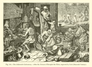 O Laboratório do Alquimista (gravura) de French School