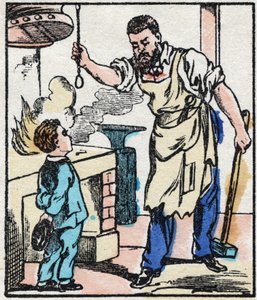 O Ferreiro. Gravação em "La chanson des metier". Imagem epinal, finais do século XIX. Coleção particular. de French School