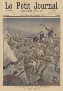 A Guerra dos Bóeres: as façanhas de Christiaan de Wet (litografia a cores) de French School