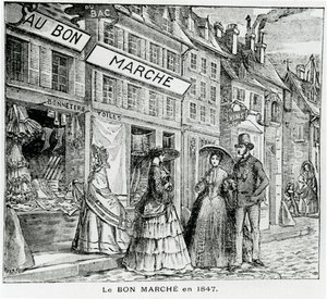 A loja Bon Marché na rue du Bac, Paris em 1847 de French School