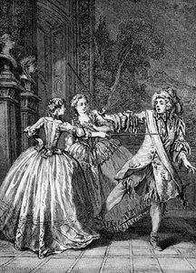 O cavalheiro burguês, ilustração de um livro de obras de Molière, 1896 de French School