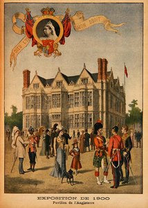 O Pavilhão Britânico na Exposição Universal de 1900, Paris, ilustração do Le Petit Journal, suplemento ilustrativo, 5 de agosto de 1900 de French School