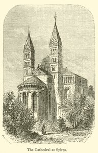 A Catedral em Spires (gravura) de French School