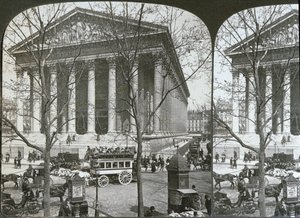 A Igreja de La Madeleine, Paris, visão estereoscópica, c.1860-70 de French School
