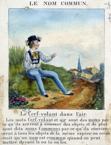 O Nome Comum (Criança segurando uma pipa) - em "Gramática em Imagens". de French School