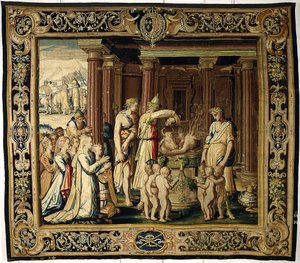 The Coronation Sacrifice, c.1610 (lã e seda) de French School