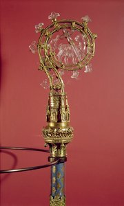 O Crozier das Abadessas do Convento Cisterciense Abbaye du Lys (prata dourada e cristal de rocha) de French School